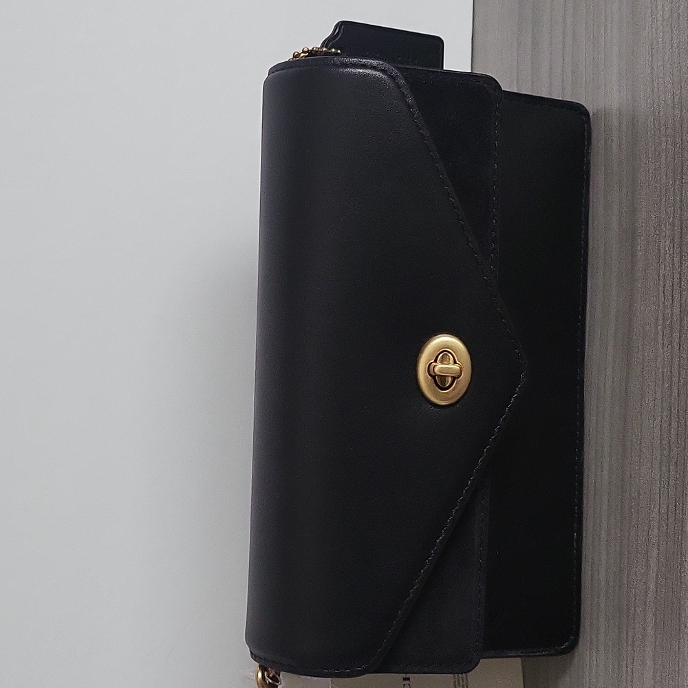Coach Small Black Leather  Crossbody Handbag.